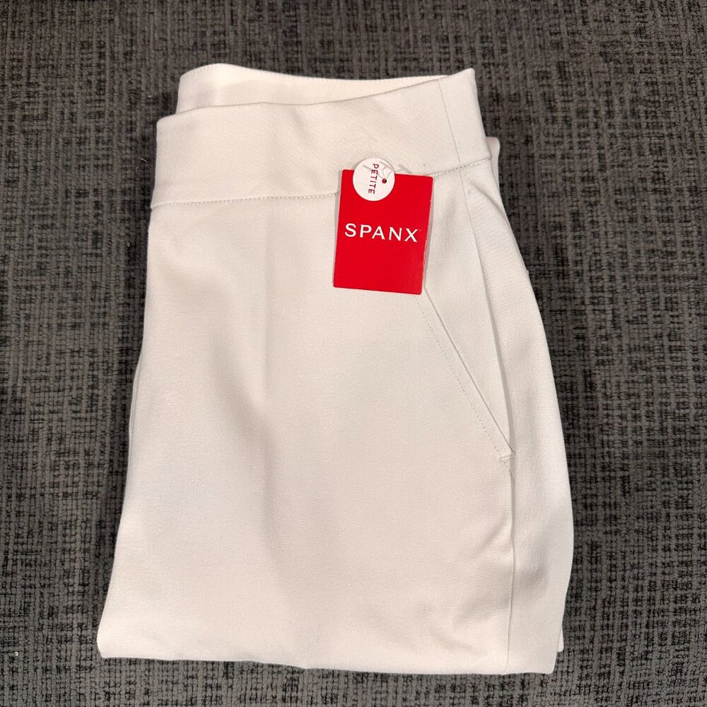 NWT Spanx On-the-Go Slim Straight Ankle Pant 20372Q Classic White PXS Petite XS - Picture 5 of 5
